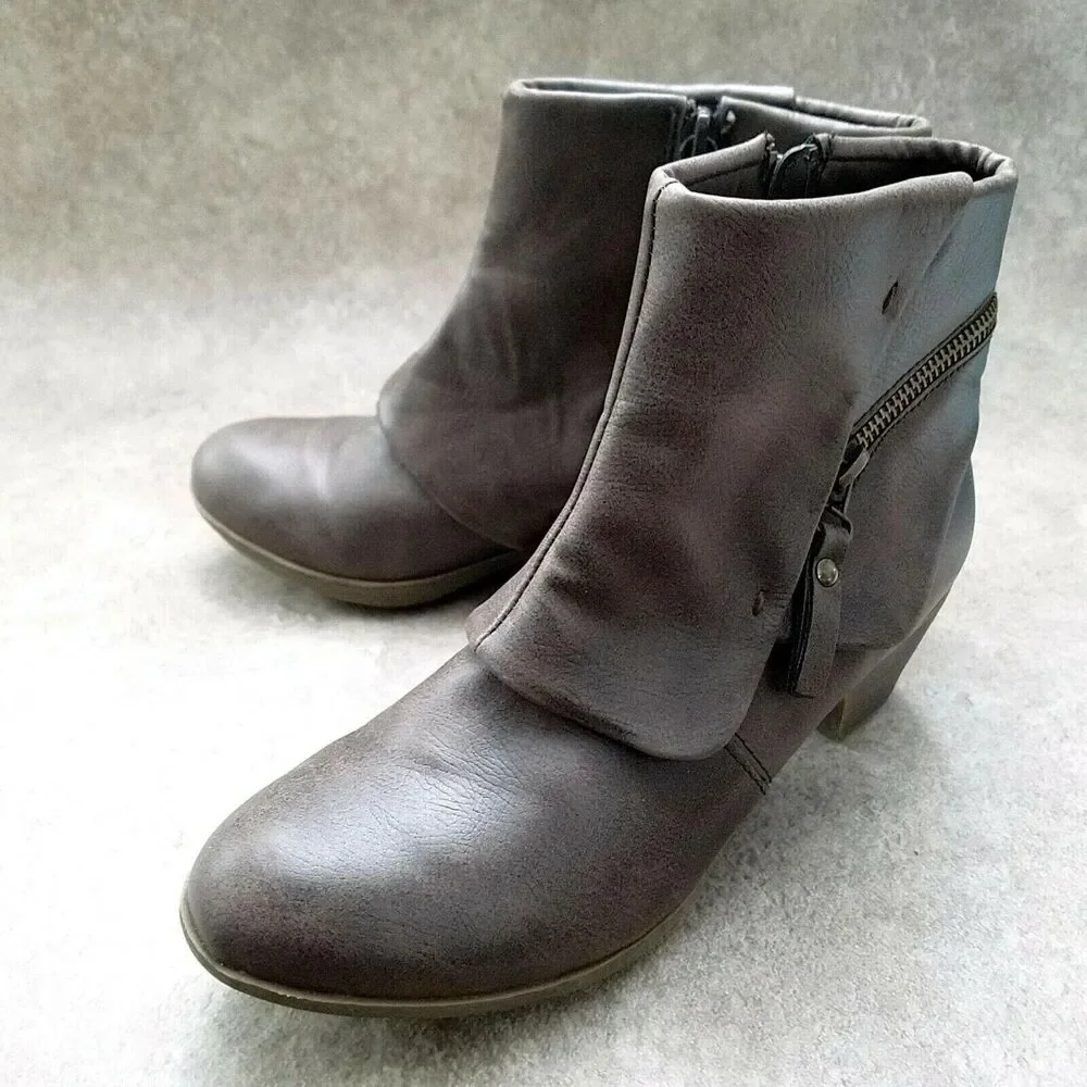 Falls Creek Womens Kinsey  Sz 6 M Brown  2" Heeled Ankle Boot Booties - Picture 8 of 10